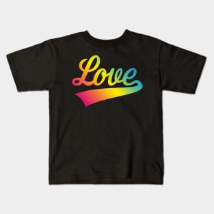 Love (Lettering / Rainbow) Kids T-Shirt